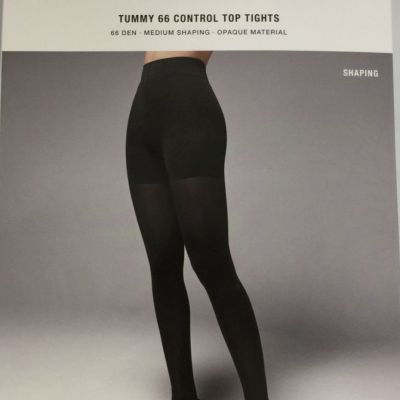 Wolford Women's Black Solid Stretch Tummy 66 Control Top Tights Size L